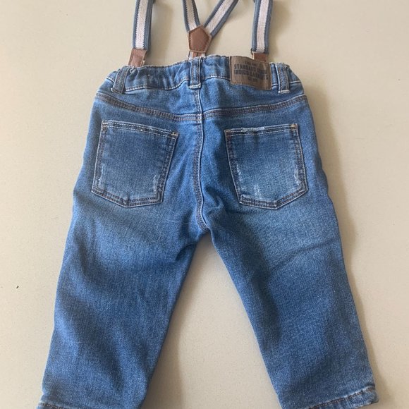 Zara Baby 6-9 month denim suspenders - Picture 3 of 3